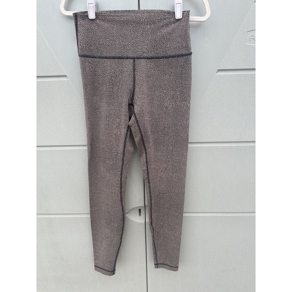 Lululemon Wunder Under Hi-Rise Full-On Luxtreme Mauve Dots Full Length SZ6 READ - Picture 1 of 8